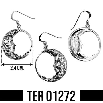 Luna, the Moon Goddess Sterling Silver Earrings by Oberon Zell TER1272
